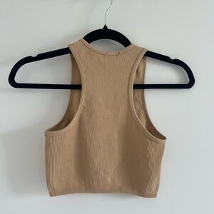 Zara Tan Ribbed Women's Crop Top XS/S